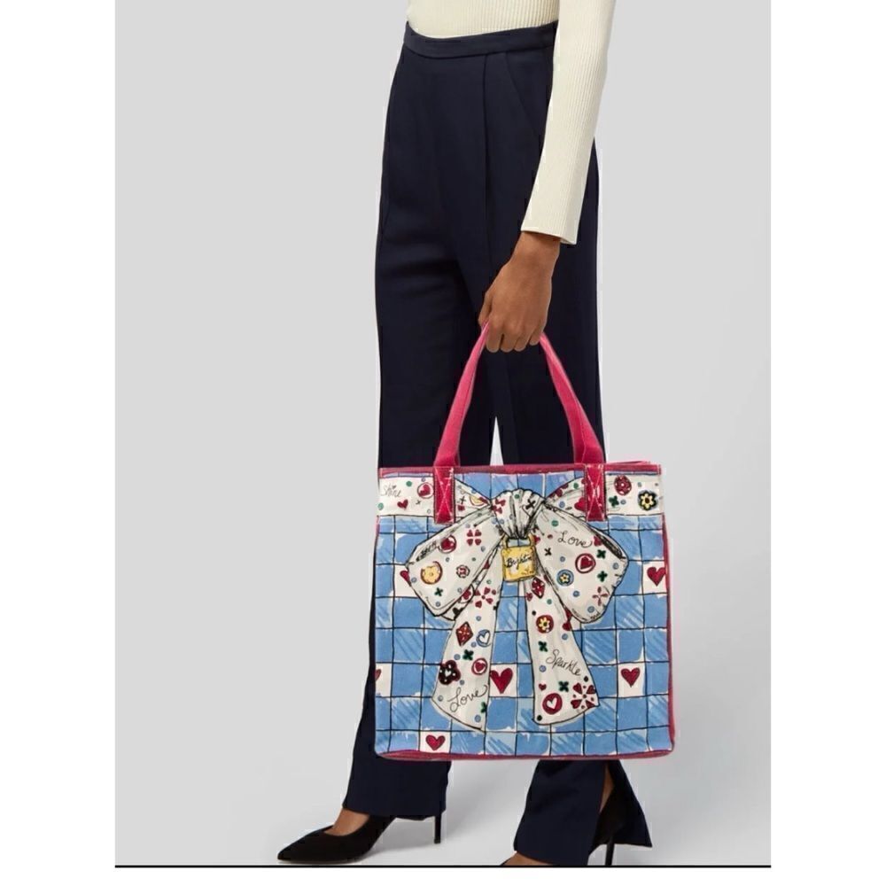 Brighton Love Sparkle Tote Canvas Bag Tom Clancy Design Hearts Cat Dog NEW